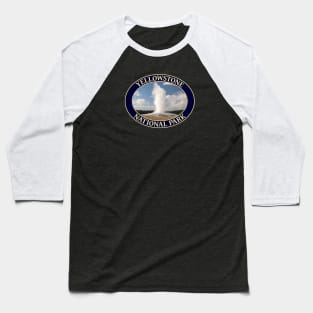 Old Faithful Geyser at Yellowstone National Park in Wyoming Baseball T-Shirt